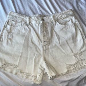 White jean shorts